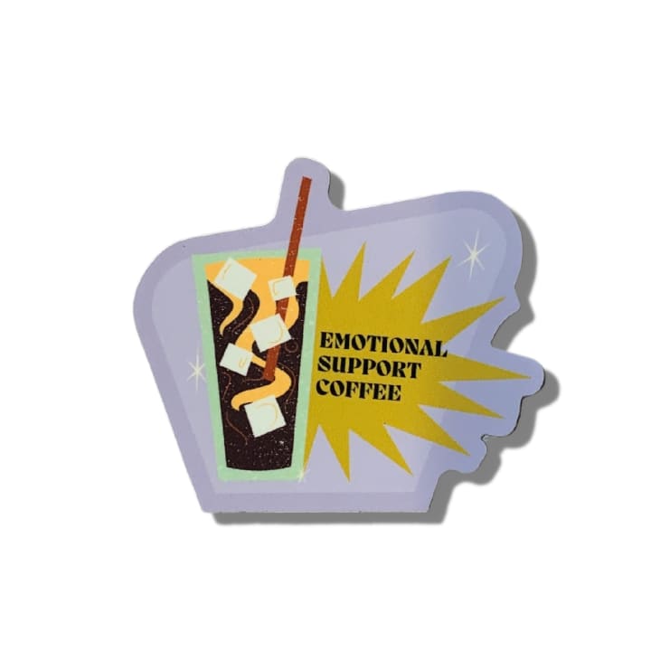 Emotional Support Coffee Die Cut Vinyl Sticker