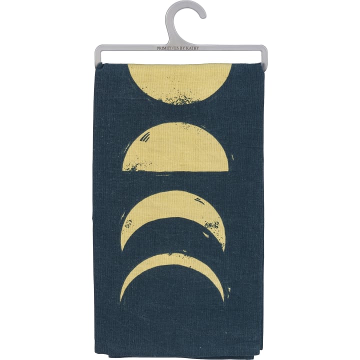 It's Just A Phase Moon Dish Cloth Towel | All-Over Block Print Design | 20" x 26"