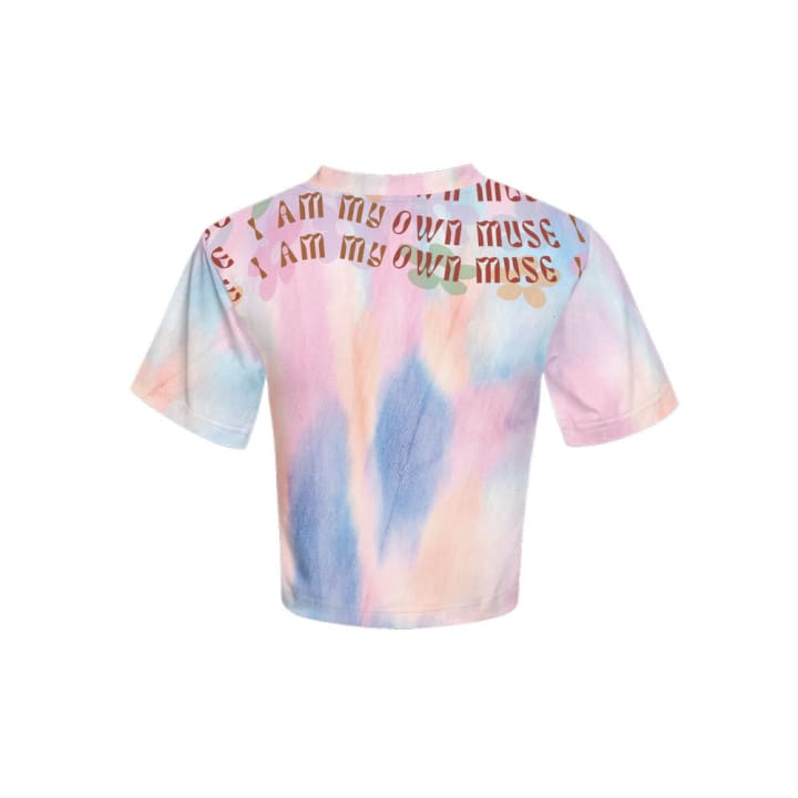 I am My Own Muse Women's Cropped T-shirt in Multicolor Pastel