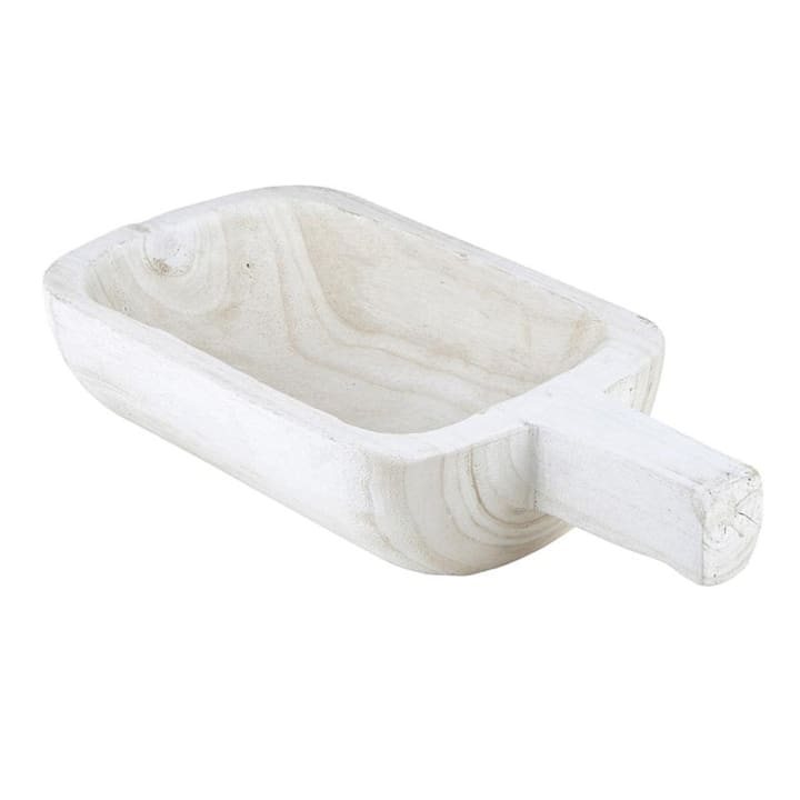 Paulownia Single Handle Bowl White | Entryway Bowl for Keys