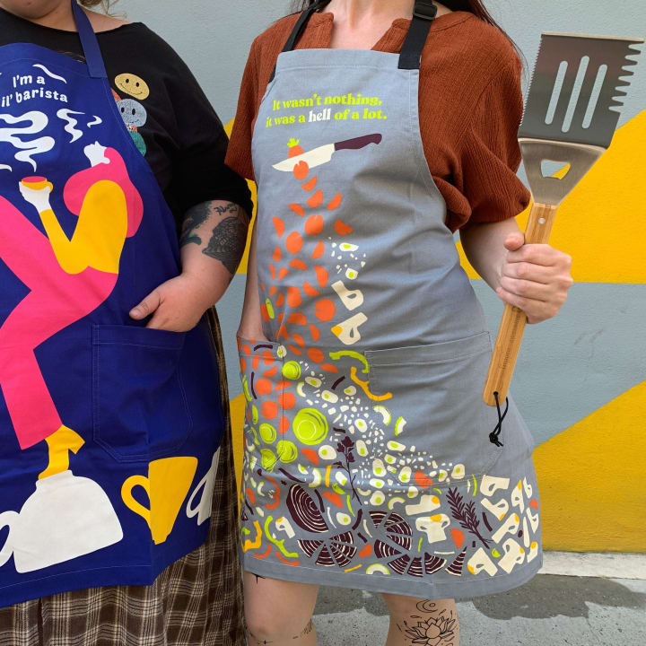 It Wasn't Nothing, It Was A Hell Of A Lot Funny Cooking and BBQ Apron Unisex 2 Pockets Adjustable Strap 100% Cotton | BlueQ at GetBullish