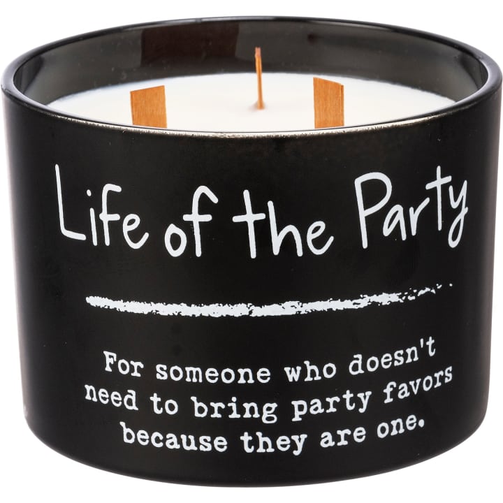 Life Of The Party Jar Candle | Sea Salt And Sage Scent Soy-Based Wax Candle | 14oz