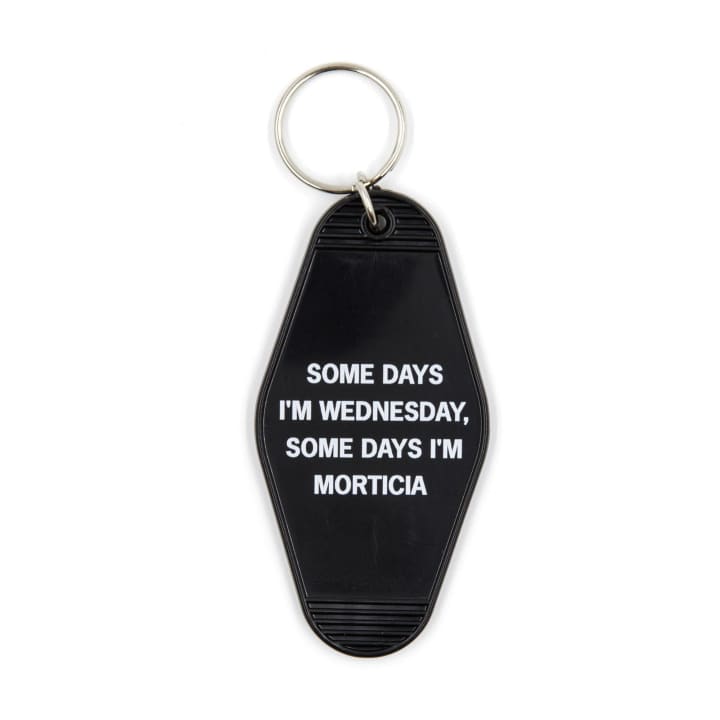 Some Days I'm Wednesday, Some Days I'm Morticia Motel Style Keychain In Black