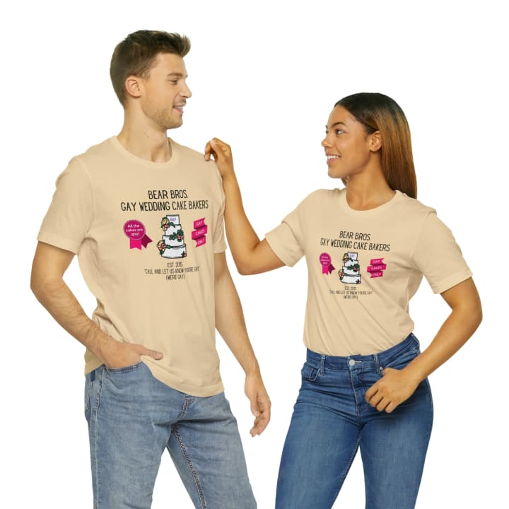 Bear Bros. Gay Wedding Cake Bakers Unisex Short Sleeve Tee [Multiple Color Options]