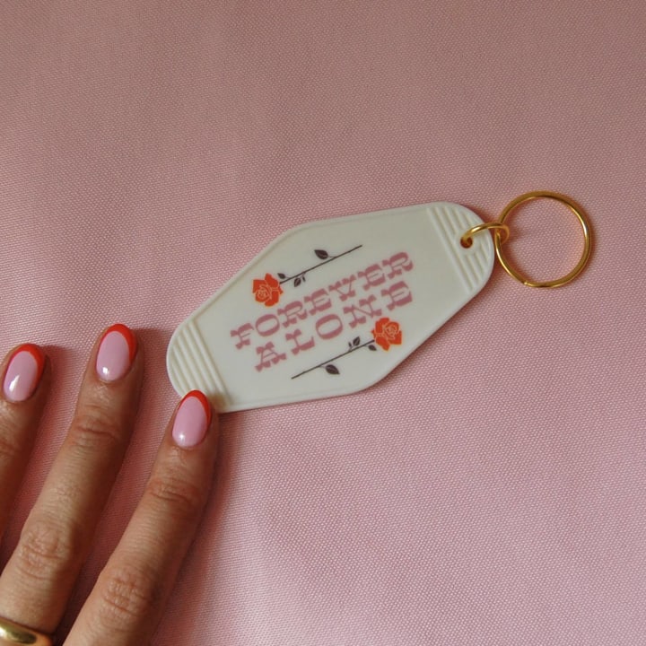 Forever Alone Motel Style Keychain in Pink