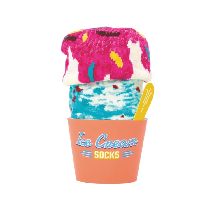 Ice Cream Socks in Mixed Berry Cheesecake | Cute Women's Socks Rolled Up as Ice Cream for Gifting