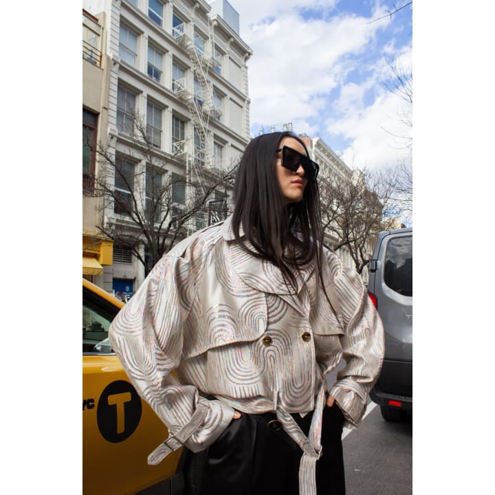 Jacqueline Bomber Jacket in Beige