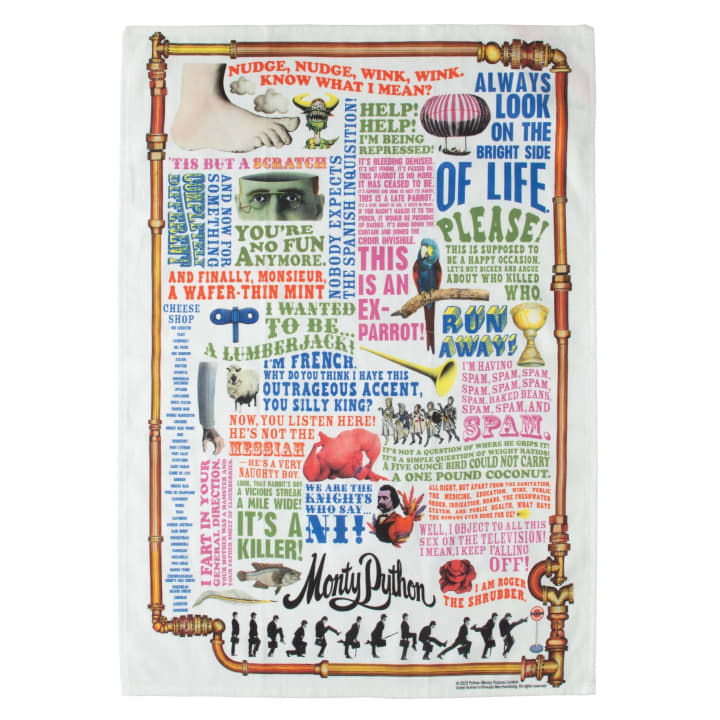 Monty Python Dish Towel | Kitchen Tea Hand Dish Cloth Towel | 17.25" x 25.5"