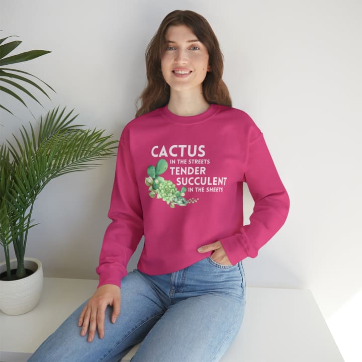 Cactus in the Streets Tender Succulent in the Street Unisex Heavy Blend™ Crewneck Sweatshirt