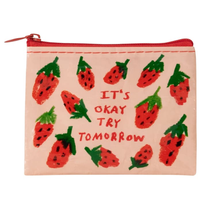 It's Okay Try Tomorrow Coin Purse | Recycled Material | 3"h x 4"w | BlueQ at GetBullish