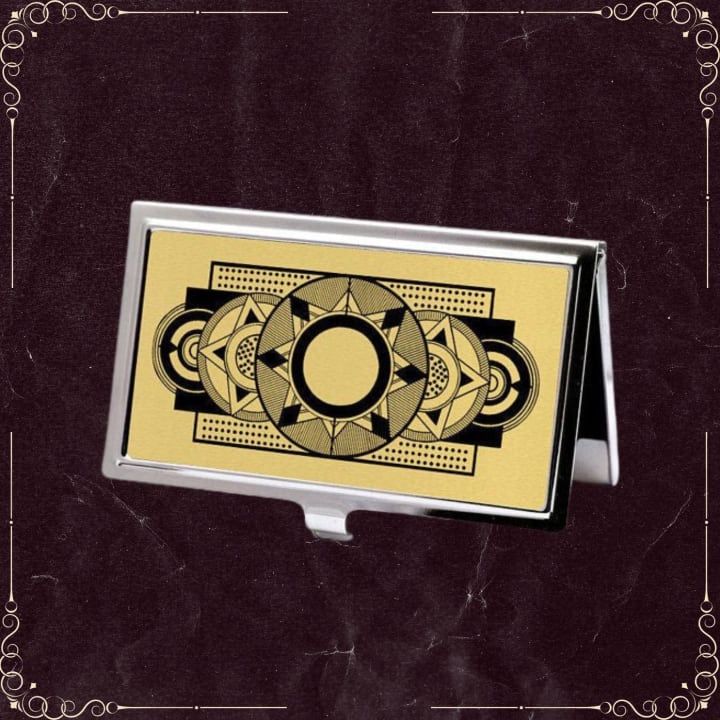 Handmade Gold Art Deco Business Card Holder | ID Card Wallet