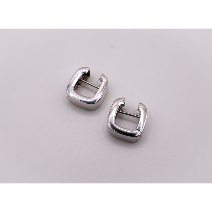 Italian Sterling Silver Square Hoop Earrings