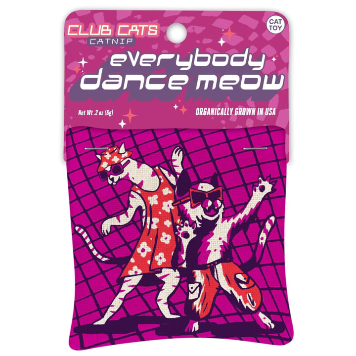 Everybody Dance Meow Club Cats Catnip Toy | Premium Organic Catnip in Illustrated Cotton Pouch | BlueQ at GetBullish