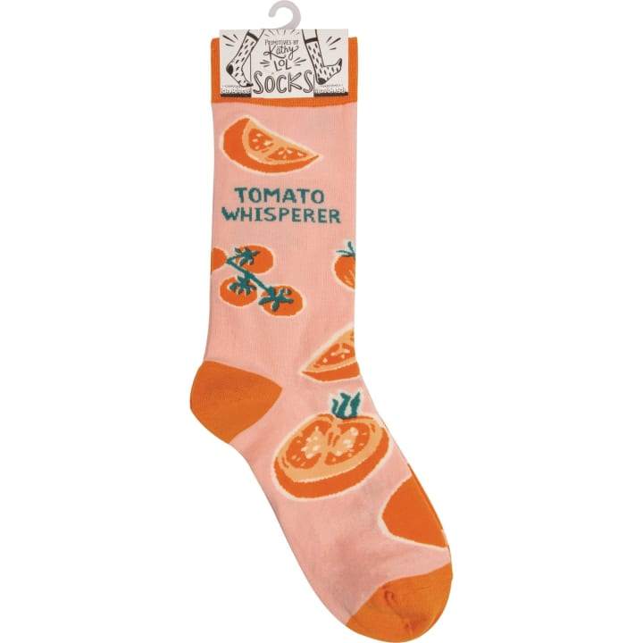 Tomato Whisperer Socks | Funny Novelty Socks with Cool Design | Bold/Crazy/Unique Specialty Dress Socks