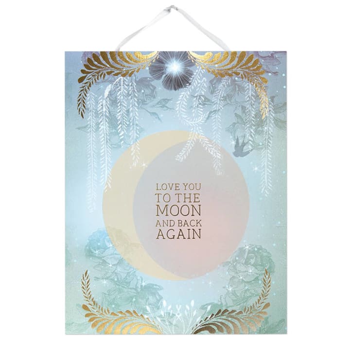 Moon And Back 11" x 14" Art Print | Pre-Hung with Silk Ribbon for Easy Hanging | Gift for Her