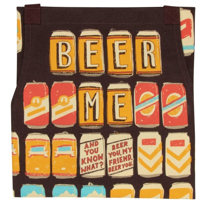 Last Call! Beer Me And You Know What? Beer You Funny Cooking and BBQ Apron Unisex 2 Pockets Adjustable Strap 100% Cotton | BlueQ at GetBullish