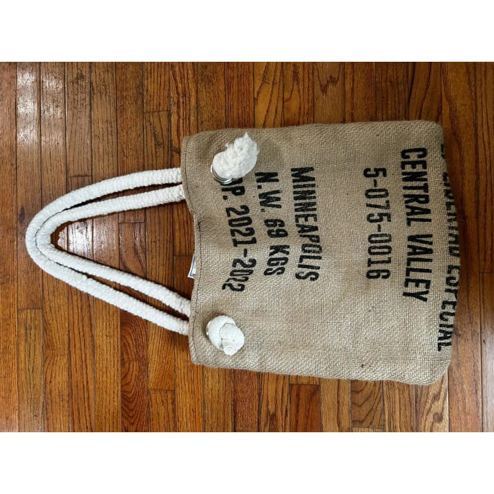 Handmade Burlap Tote Bag