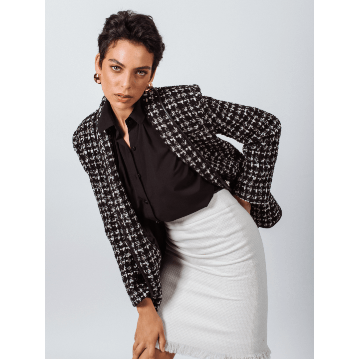 Black & White Tweed Checkers Blazer