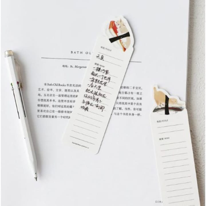 30-Pack Sushi Cat Paper Bookmarks