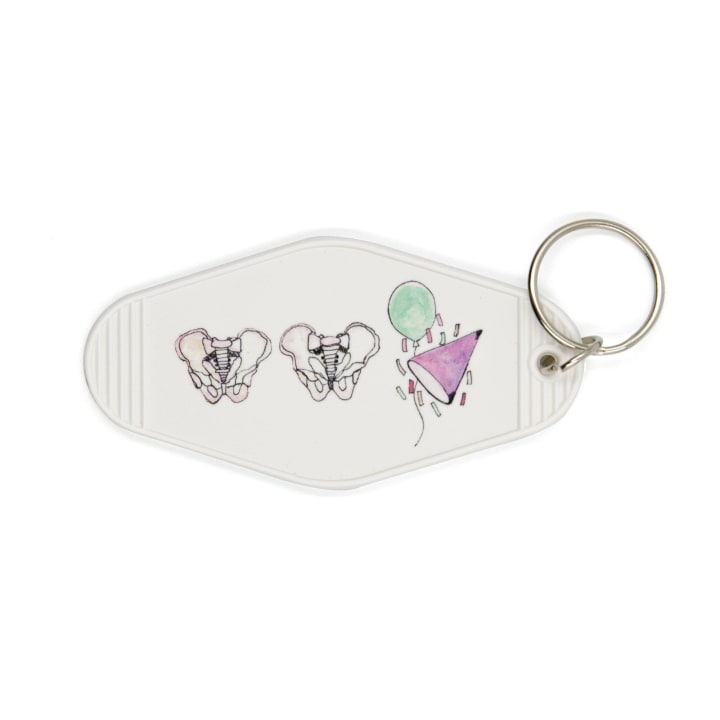 Hip Hip Hooray Graphic Motel Style Illustrated Keychain