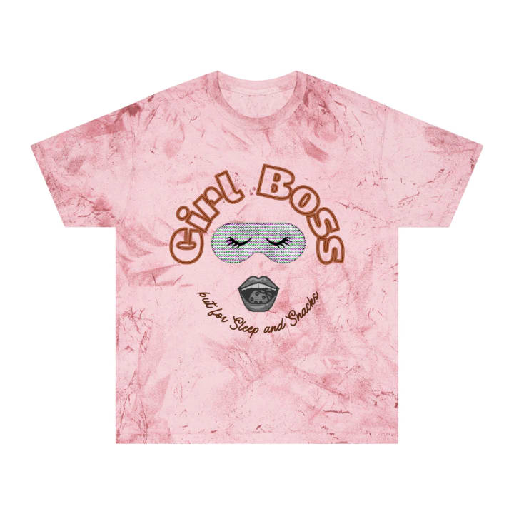 Girl Boss But for Sleep and Snacks Unisex Color Blast T-Shirt - Color: Clay, Size: S