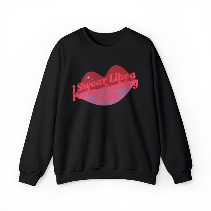 I Swear Like a Fatherfucking Lady Unisex Heavy Blend™ Crewneck Sweatshirt Sizes SM-5XL | Plus Size Available