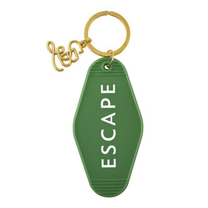 Escape Vintage Motel Style Keychain with Gold Hardware