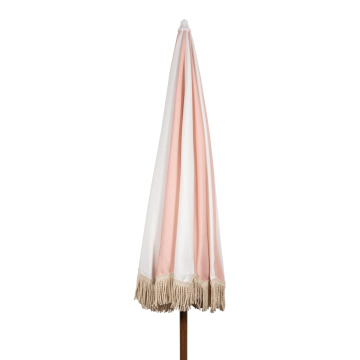 Summerland Beach Umbrella - Pink Salt Stripe