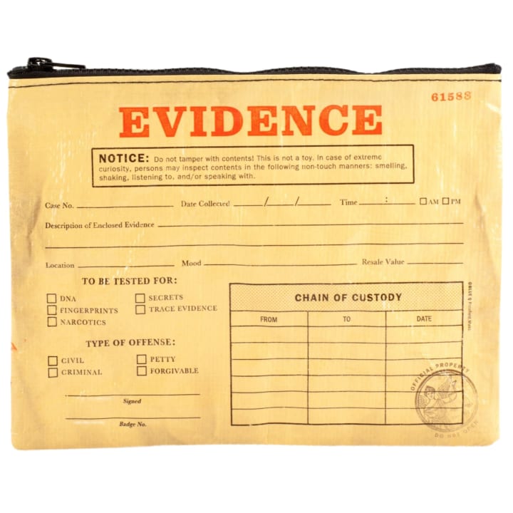 Evidence Recycled Material Zipper Pouch | BlueQ at GetBullish