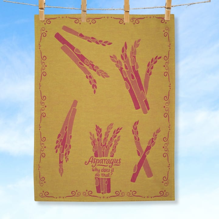 Asparagus Why Does it Do That Funny Woven Kitchen Tea Dish Cloth Towel | 21" x 28" | BlueQ at GetBullish