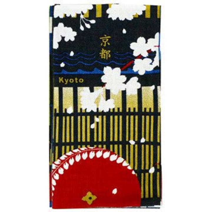 Kyoto Tenugui | Traditional Japanese Hand Towel Book | 13.4" x 35.4" Long Thin Stencil-Dyed Art Towel