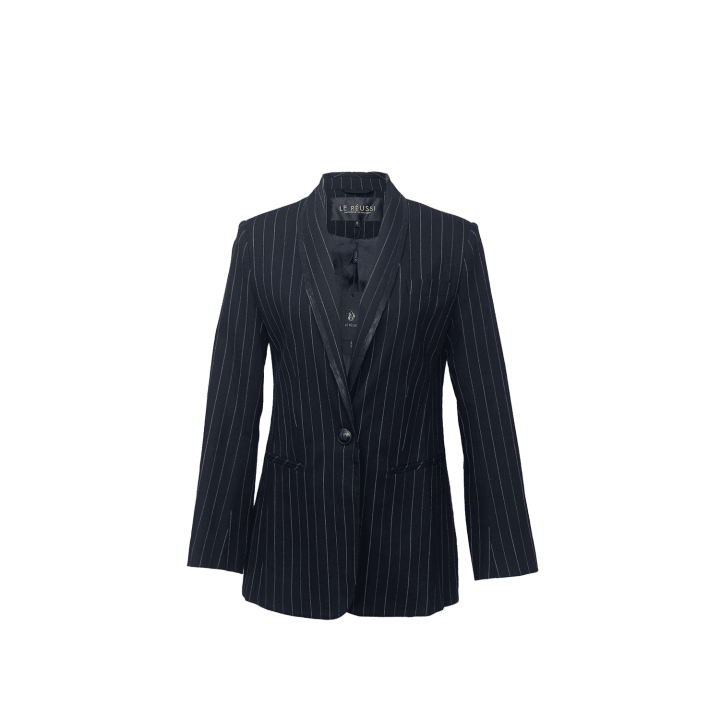 Black Pinstripes Oversize Blazer