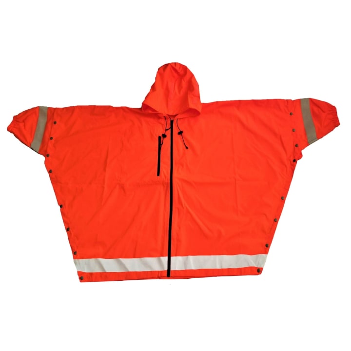 Brella 2020 Orange Unisex Hybrid Rain Jacket w/ Reflective Strips