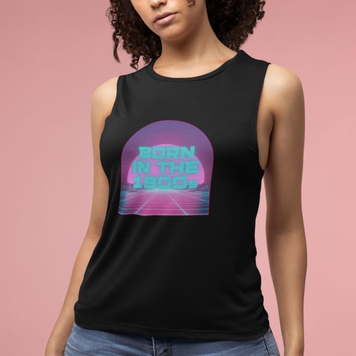 Born in the 1900s Flowy Scoop Muscle Tank