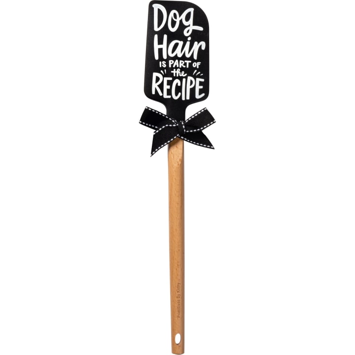 Dog Hair Is Part of The Recipe Spatula With A Wooden Handle