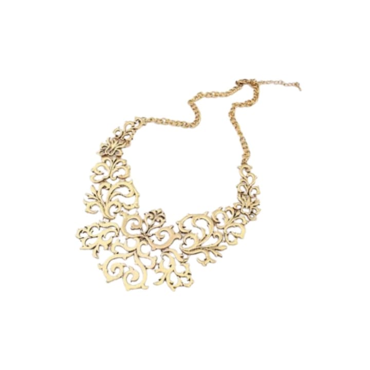 True Baroque Necklace in Gold, Magenta, or Black - Size: Gold