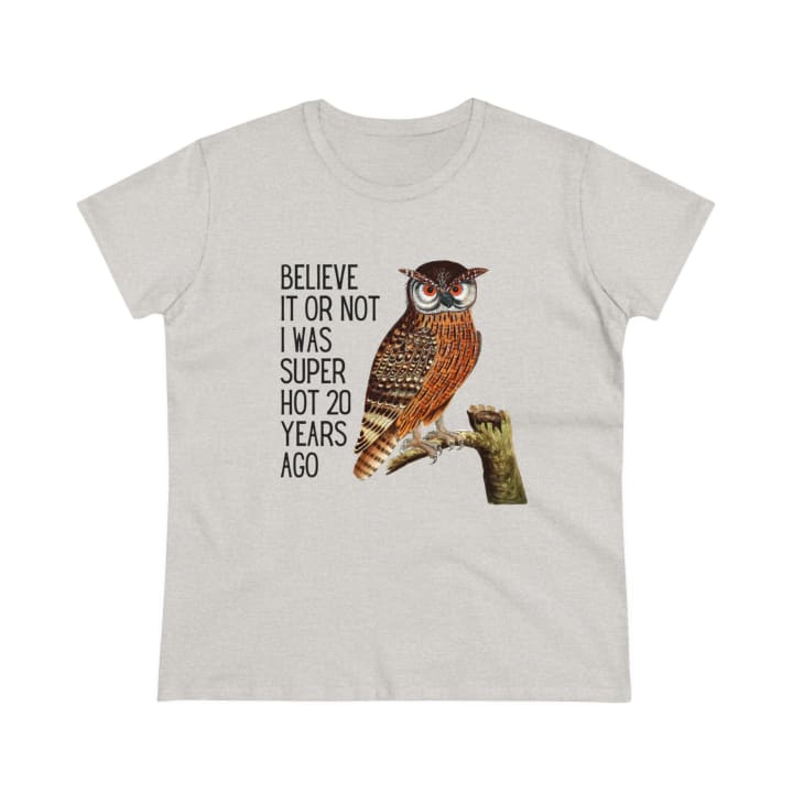 Super Hot Twenty Years Ago Vintage Owl Women's Midweight Cotton Tee