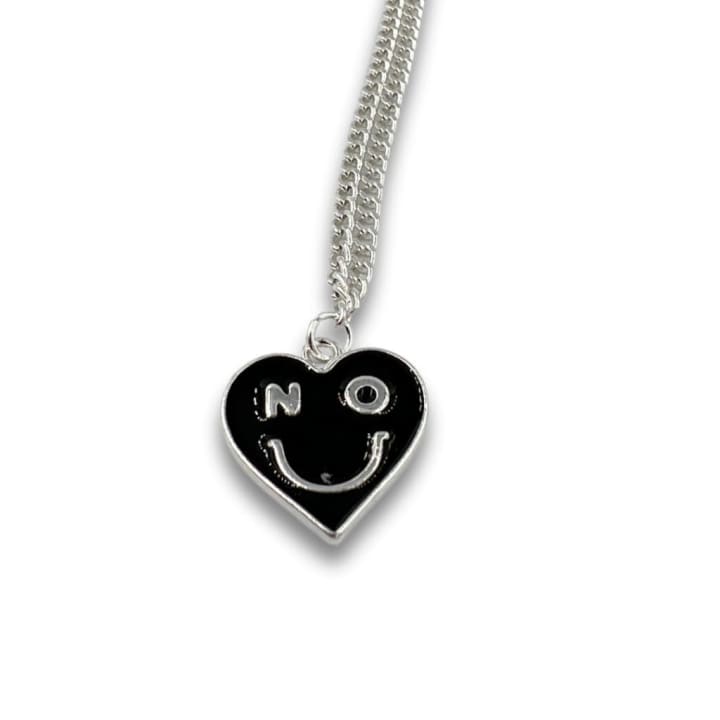 'No' Smiley Necklace | Snarky Heart Shape Charm Pendant | Smartass & Sass at GetBullish