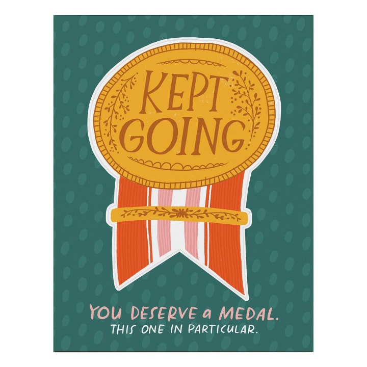 Kept Going You Deserve A Medal Sticker Greeting Card