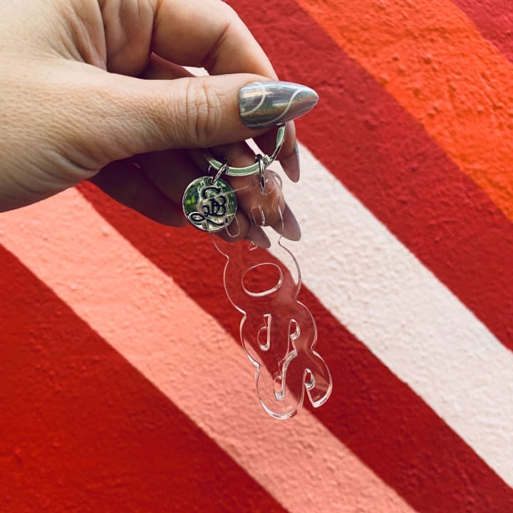 Boss Acrylic Word Keychain | Clear Transparent Word Shaped Keyholder