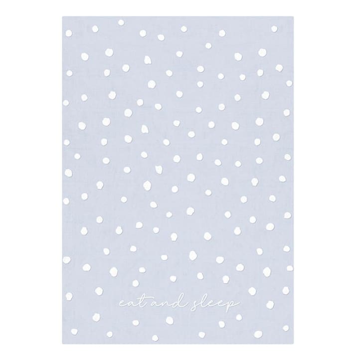 Eat and Sleep Dotted Blue Tea Towel | Extra Large 20" W x 27.5" L | In a Gift Box! | Gift for Her