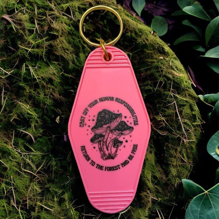 Return to the Forest Mushroom Motel Style Keychain 🍄 🌳