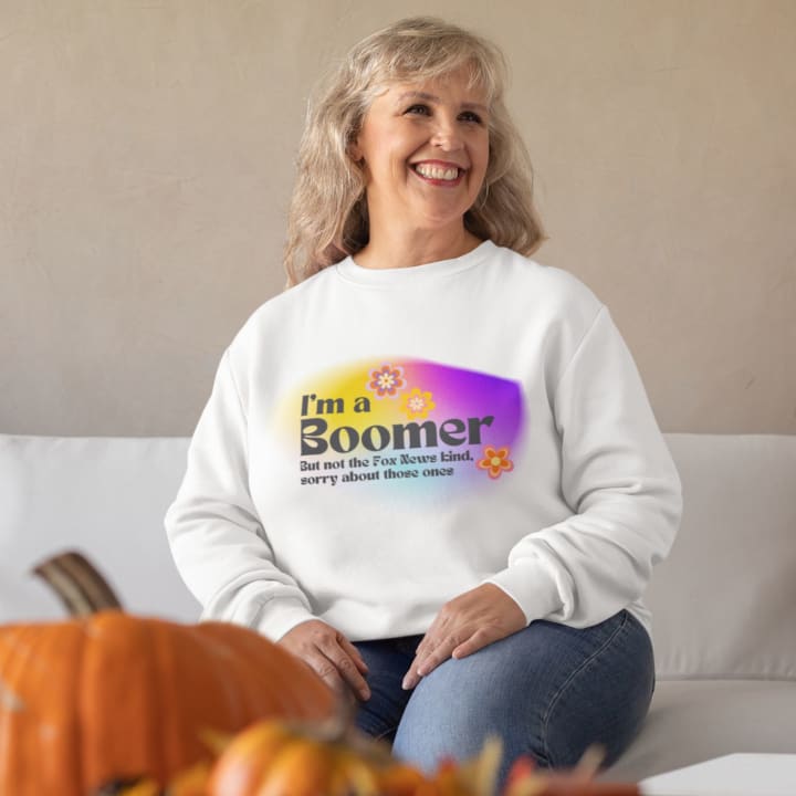 I'm a Boomer But Not the Fox News Kind Unisex Heavy Blend™ Crewneck Sweatshirt