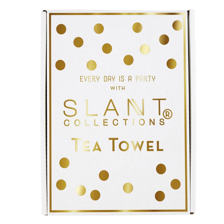 Let's Party Tea Towel in a Gift Box | Cotton Dish Hand Kitchen Towel  |  20" x 27.5" | Gift for Her