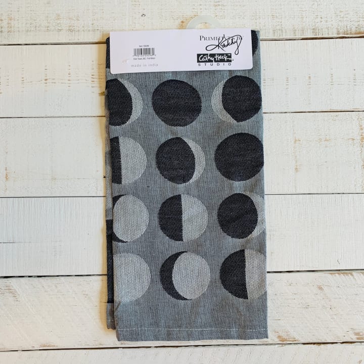 Love You To The Full Moon And Back Kitchen Towel | Black Cat Moon Phases | 20" x 28"