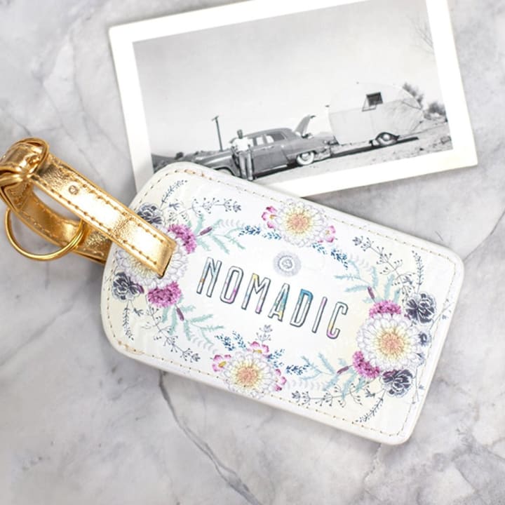 Nomadic Floral Sunrise Wreath Luggage Tag