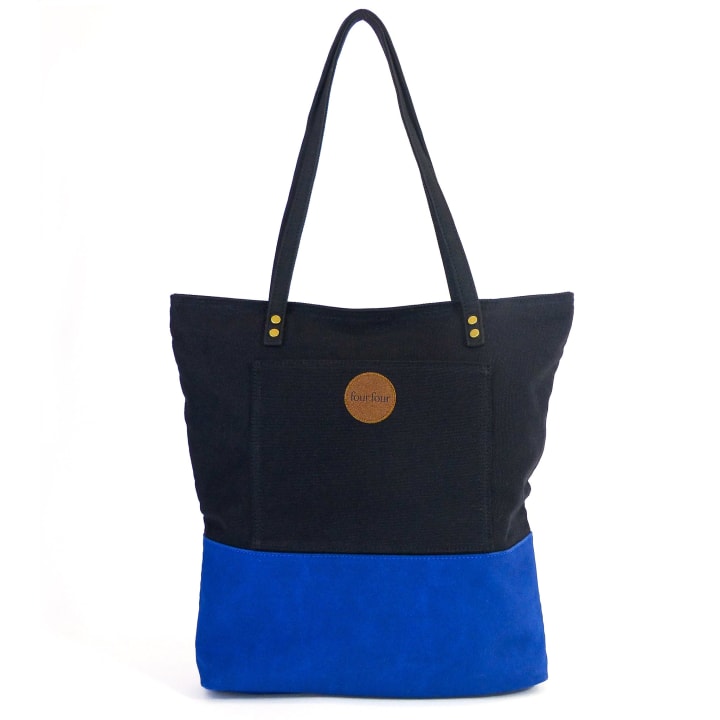 Minimalist Tote Bag - Eternal Optimist in Cobalt Blue