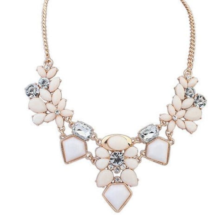 Perfect Gold, Cream, and Blush Statement Necklace