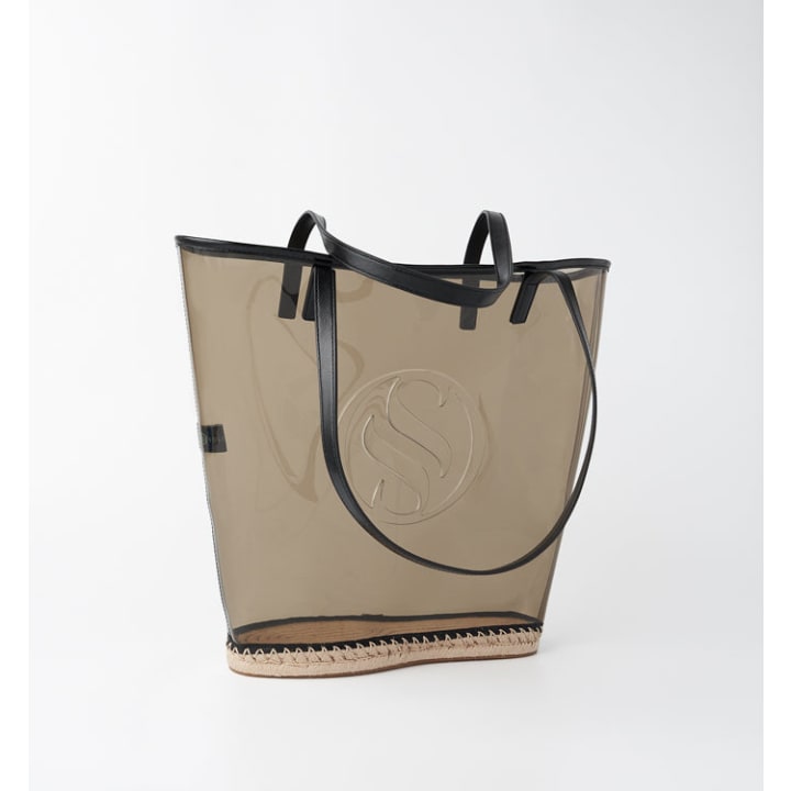 The Ada Vinyl Beach Tote - Smoke