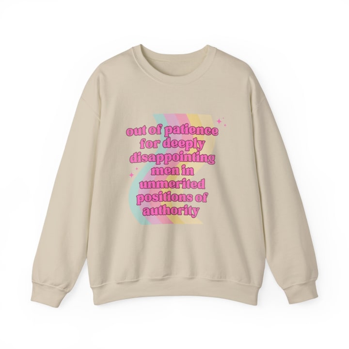 Out of Patience for Deeply Disappointing Men Unisex Heavy Blend™ Crewneck Sweatshirt Sizes SM-5XL | Plus Size Available